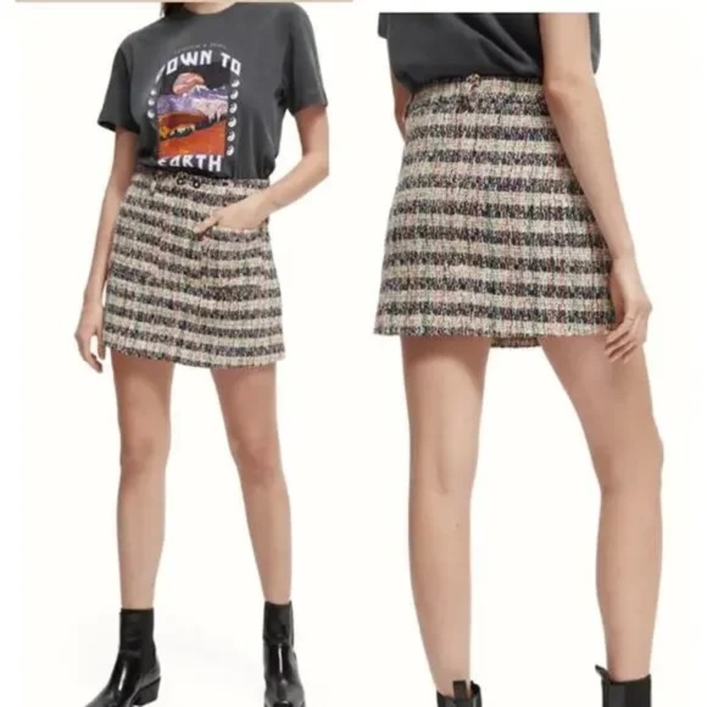 Scotch & Soda Multicolor Tweed Mini Skirt